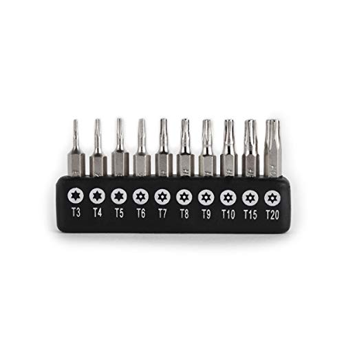 Gunpla 10 Stück 4mm Torx Schraubendreher Stern Bit Set Präzisionskopf Sicherheits-Bits Sechskantschaft CR-V Stahl Schnellspanner Schaft für einfache Befestigung Elektronische Reparatur T3 -T20 von Gunpla