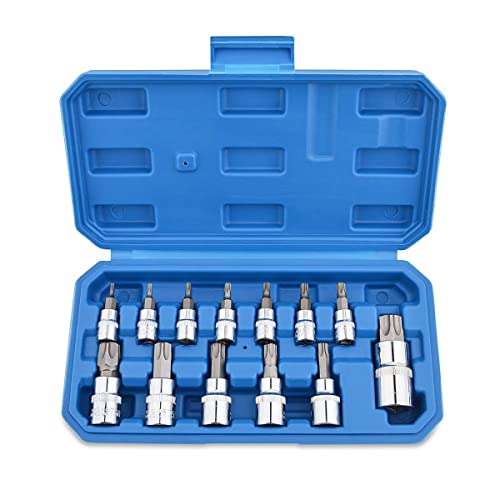 Gunpla 13tlg. Torx Steckschlüssel Satz T10-T70 Stecknüsse Biteinsätze Steckschlüsseleinsätze für Schraubarbeiten an Autos, Motorrädern und Fahrrädern von Gunpla