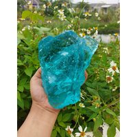 Andara Blue Crystal Aqua Motiv Bubbles in Einem 1538 Gramm Rough von GunsAndaraCrystal