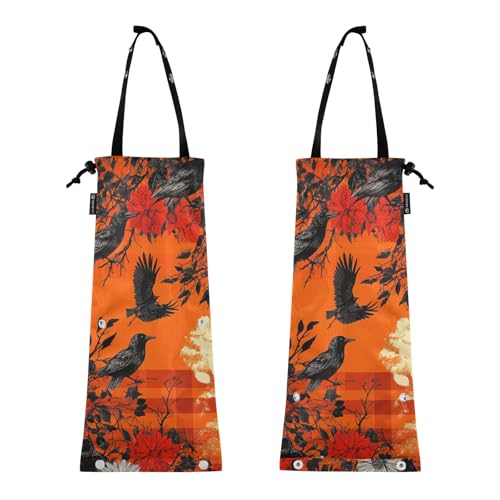 Auto-Mülleimer Auto-Mülleimer für Rücksitz Auto Müllsack für Auto Set von 2 Autositz Mülleimer Horror Halloween Floral Crow Art Auto-Mülleimer Auto-Mülleimer für Rücksitz Auto Müllsack für Auto Set von 2 Autositz Mülleimer Horror Halloween Floral Crow Art von GuoChe