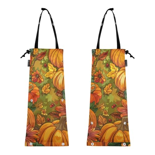 Auto-Mülleimer Müllbeutel Auto Reise Müll für Auto 2 Stück Auto Müllbehälter Kürbisse und Blumen Hintergrund Herbst Floral von GuoChe