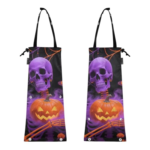 Auto Mülleimer Müllbeutel Auto Wiederverwendbar Auto Müllsack 2 Stück Auto Mülltonnen Halloween Skelett und Kürbis Auto Mülleimer Müllbeutel Auto Wiederverwendbar Auto Müllsack 2 Stück Auto Mülltonnen Halloween Skelett und Kürbis von GuoChe