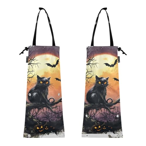 Auto-Mülleimer Müllbeutel für Auto Wiederverwendbarer Auto-Müllsack 2 Stück Auto Mülleimer Kleine Horror Halloween Web Katzenszene Auto-Mülleimer Müllbeutel für Auto Wiederverwendbarer Auto-Müllsack 2 Stück Auto Mülleimer Kleine Horror Halloween Web Katzenszene von GuoChe