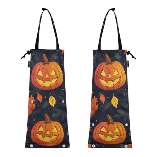 Auto-Mülleimer Müllsack für Autos Müllsack für Auto 2 Stück Auto Mülleimer Halloween Nahtmuster mit Kürbisblättern Auto-Mülleimer Müllsack für Autos Müllsack für Auto 2 Stück Auto Mülleimer Halloween Nahtmuster mit Kürbisblättern von GuoChe