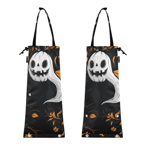 Auto-Müllsack, kleiner Auto-Mülleimer, Reise-Müll, für Auto, 2 Stück, Auto-Müllbehälter, Jack-o'-Lantern, Kürbis, Blumenmuster, ätherische Form, Halloween_3 Auto-Müllsack, kleiner Auto-Mülleimer, Reise-Müll, für Auto, 2 Stück, Auto-Müllbehälter, Jack-o'-Lantern, Kürbis, Blumenmuster, ätherische Form, Halloween_3 von GuoChe