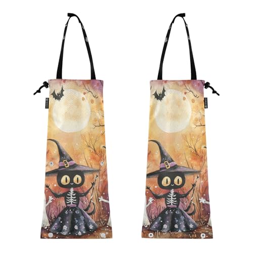 Auto Müllsack Müllbeutel Müllbeutel für Autos Set mit 2 Stück Müllhalter für Auto Hexe Halloween Schwarze Katze Kunst Auto Müllsack Müllbeutel Müllbeutel für Autos Set mit 2 Stück Müllhalter für Auto Hexe Halloween Schwarze Katze Kunst von GuoChe