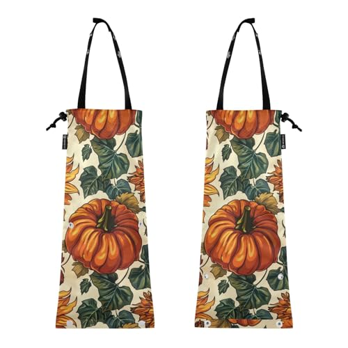Auto Müllsack Müllsack für Auto Müllsack für LKW 2er Set Auto Mülleimer Rücksitz Kürbisse Herbst Muster mit Suowers Auto Müllsack Müllsack für Auto Müllsack für LKW 2er Set Auto Mülleimer Rücksitz Kürbisse Herbst Muster mit Suowers von GuoChe