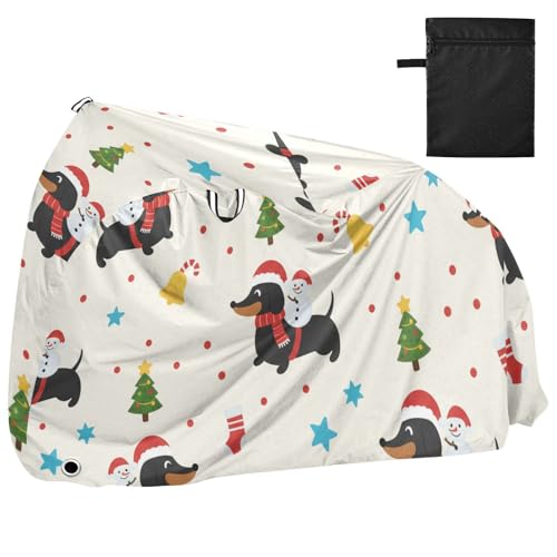 Dackel-Abdeckung mit weihnachtlichem Muster, wasserdicht, Outdoor-Motorradabdeckung, Fahrrad-Zubehör Dackel-Abdeckung mit weihnachtlichem Muster, wasserdicht, Outdoor-Motorradabdeckung, Fahrrad-Zubehör von GuoChe