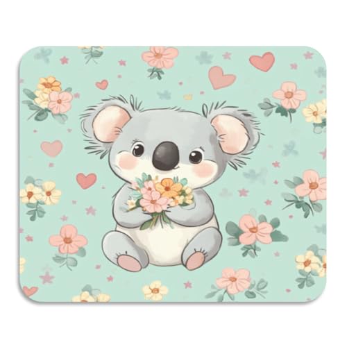 Geschirrmatte mit süßem Koala mit Blumen, saugfähig, Kieselgur Matte, hitzebeständig, Küchenzubehör von GuoChe