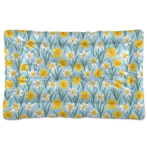 GuoChe Waschbare Haustiermatte mit Narzissenmuster, weich, bequem, rutschfeste Unterseite, für große, mittelgroße und kleine Hunde, 91,4 x 61 cm GuoChe Waschbare Haustiermatte mit Narzissenmuster, weich, bequem, rutschfeste Unterseite, für große, mittelgroße und kleine Hunde, 91,4 x 61 cm von GuoChe