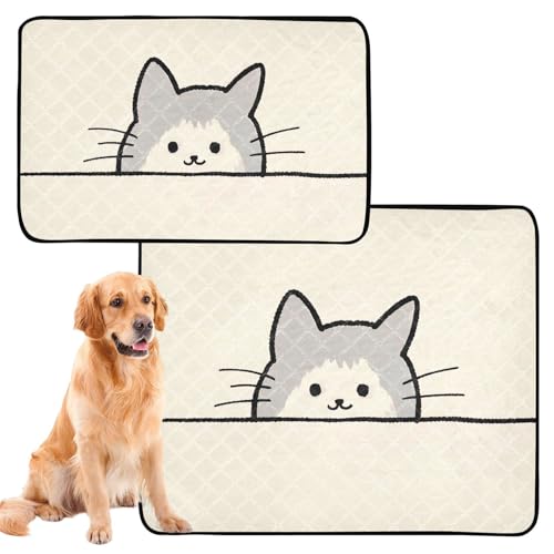 Hunde-Teppich für den Innenbereich, waschbar, rutschfest, 61 x 91,4 cm + 91,4 x 106,7 cm, Weiß, 2 Stück Hunde-Teppich für den Innenbereich, waschbar, rutschfest, 61 x 91,4 cm + 91,4 x 106,7 cm, Weiß, 2 Stück von GuoChe