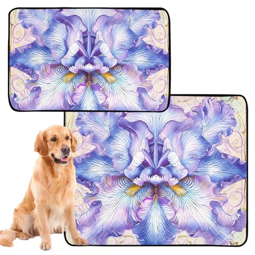 Uriniermatte für große Hunde, rutschfest, für Reisen, 50,8 x 61 cm, Irisblume, Violett, 3 Stück Uriniermatte für große Hunde, rutschfest, für Reisen, 50,8 x 61 cm, Irisblume, Violett, 3 Stück von GuoChe