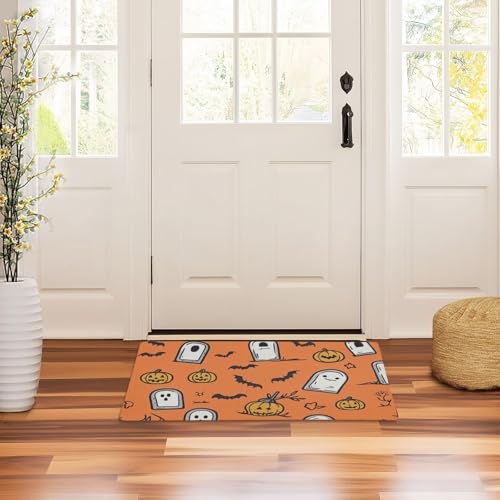 Vorderfußmatte, 81,3 x 50,8 cm, rutschfeste Gummi-Unterseite, Allwetter-Eingangsmatte für Treppen, Terrasse, Garage, Waschküche, Balkon, Halloween-Ikonen-Muster Vorderfußmatte, 81,3 x 50,8 cm, rutschfeste Gummi-Unterseite, Allwetter-Eingangsmatte für Treppen, Terrasse, Garage, Waschküche, Balkon, Halloween-Ikonen-Muster von GuoChe