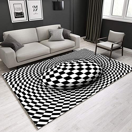 GUOCU 3D Illusion Teppich,3D Teppich Optischer Täuschung,Vortex Teppiche rutschfeste Bodenmatte Sofa Matte Bettvorleger Rechteckiger Bereich Teppich fürs Wohnzimmer Schlafzimmer Fußmatte 4 80x120CM von GUOCU