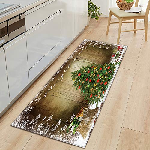 GUOCU Weihnachtsteppich Weihnachten Area Rug Türmatte Kurzflor Fußmatte rutschfeste Badteppiche Badematte Sofa Matte Plüsch Teppich fürs Wohnzimmer Schlafzimmer Küche Home Teppiche Decor G 40x120CM von GUOCU