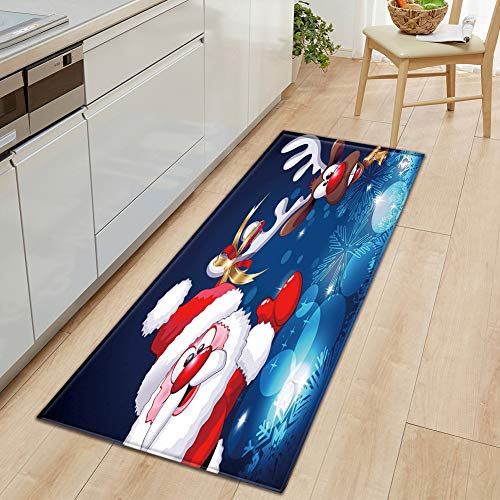 GUOCU Weihnachtsteppich Weihnachten Area Rug Türmatte Kurzflor Fußmatte rutschfeste Badteppiche Badematte Sofa Matte Plüsch Teppich fürs Wohnzimmer Schlafzimmer Küche Home Teppiche Decor I 40x60CM von GUOCU