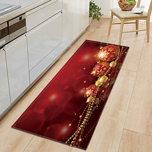 GUOCU Weihnachtsteppich Weihnachten Area Rug Türmatte Kurzflor Fußmatte rutschfeste Badteppiche Badematte Sofa Matte Plüsch Teppich fürs Wohnzimmer Schlafzimmer Küche Home Teppiche Decor J 60x180CM von GUOCU