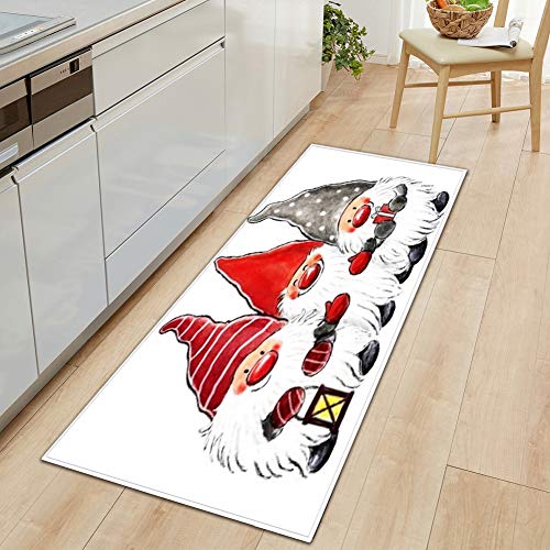 GUOCU Weihnachtsteppich Weihnachten Area Rug Türmatte Kurzflor Fußmatte rutschfeste Badteppiche Badematte Sofa Matte Plüsch Teppich fürs Wohnzimmer Schlafzimmer Küche Home Teppiche Decor Q 60x180CM von GUOCU