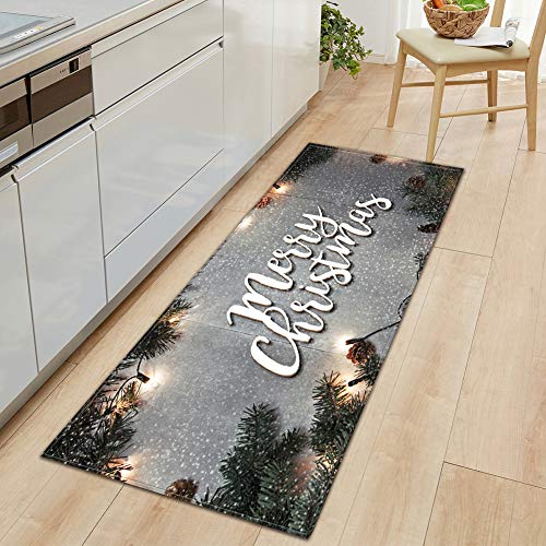 GUOCU Weihnachtsteppich Weihnachten Area Rug Türmatte Kurzflor Fußmatte rutschfeste Badteppiche Badematte Sofa Matte Plüsch Teppich fürs Wohnzimmer Schlafzimmer Küche Home Teppiche Decor Y 60x180CM von GUOCU