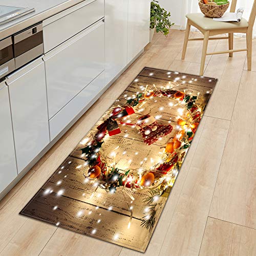 GUOCU Weihnachtsteppich Weihnachten Area Rug Türmatte Kurzflor Fußmatte rutschfeste Badteppiche Badematte Sofa Matte Plüsch Teppich fürs Wohnzimmer Schlafzimmer Küche Home Teppiche Decor Z 60x90CM von GUOCU