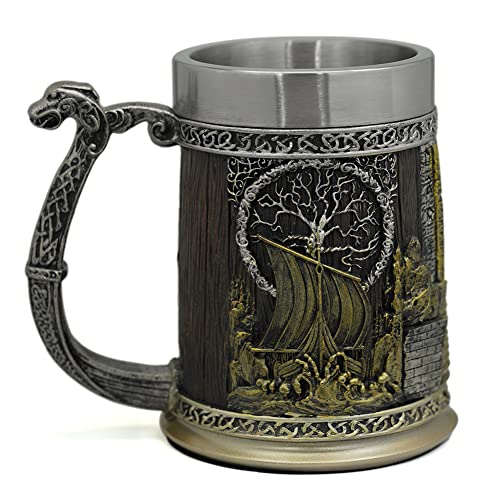 GuoShuang Nordic Viking Ship Bierkrug, Kaffeebecher, Teetasse, Bierbecher, 600 ml GuoShuang Nordic Viking Ship Bierkrug, Kaffeebecher, Teetasse, Bierbecher, 600 ml von GuoShuang