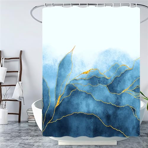 Duschvorhang Anti-Schimmel 250x200cm Abstrakte Kunst Duschvorhäng Waschbar Textil Bad Vorhang,3D Shower Curtains Polyester Antibakteriell Stoff,Badewanne Duschvorhang mit 12 Duschvorhängeringen von Guofuos