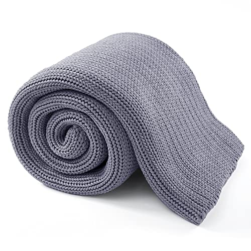 Guohaoi Gestrickte Gewichtsdecke (hellgrau, 152.4x203.2 cm, 6.8 kg), Heimdekoration, kühlende Überwurfdecke für beanspruchte oder heiße Schläfer, Dicke Strickdecke für Erwachsene, für Queen-Size-Bett von Guohaoi