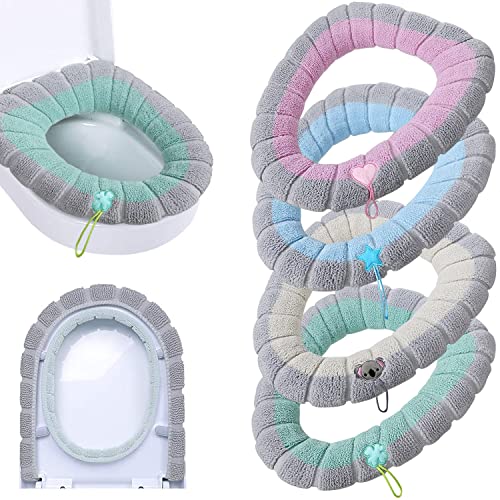 Guojanfon 4 Stück Toilettendeckel Toilettensitzbezug Pads mit Griff Toilettendeckel Abdeckung Kissen Dicker von Guojanfon