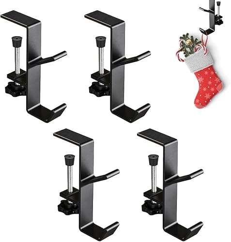 Guojanfon Garland and Stocking Kaminhalter mit 2 Haken, Kaminaufhänger für Girlande, 2-in-1 Kamingirlande und Strumpfaufhänger, strapazierfähig, Kamin-Girlande, Aufhänger für Weihnachten und von Guojanfon