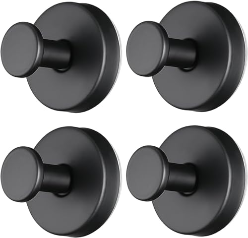 Saugnapfhaken für Dusche, abnehmbare Haken, Handtuchhaken, Saugnapfhaken für Badezimmer, Schlafzimmer, Glasfenster (4, schwarz) von Guojanfon