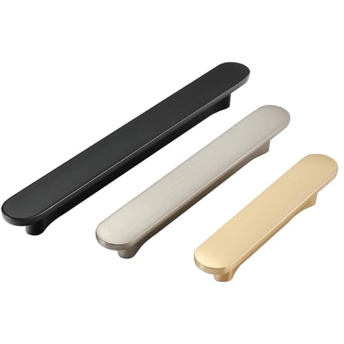 Guolich 2 Stück Lochmitten 2,5 Zoll (64 mm) Küchenschubladengriff Türgriffe Griffe aus Zinklegierung Moderne mattschwarze Hardware für Kleiderschrank Badezimmer Kommode von Guolich
