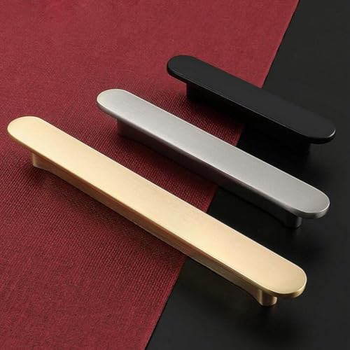 Guolich 2 Stück Lochmitten 64 mm Küchenschubladegriff Tür Schrank Zinklegierung Griff Modern Gold Gebürstetes Messing Hardware für Kleiderschrank Badezimmer Kommode (Silber, 64 mm) von Guolich