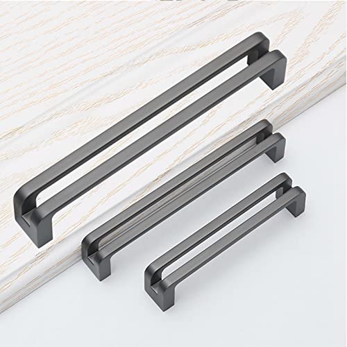 Guolich 2-Stück Schrankgriff, Küchentürgriff, Möbelgriff, Türgriff für Home Kitchen Office Möbel, Nachttische, Kommoden, Schränke, Schranktürgriffe (Grau, Lochabstand 128MM) von Guolich