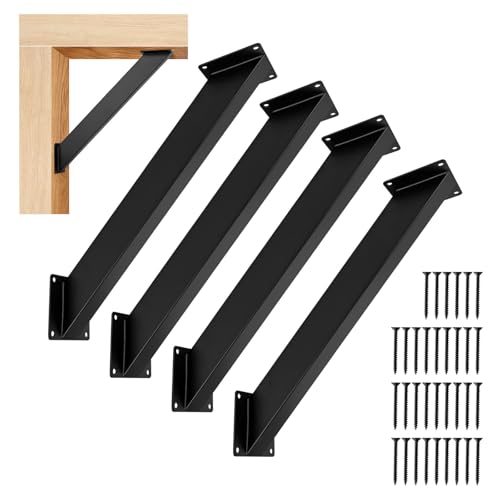 Guolich 4 Stück robuste Dacherhöhungshalterungen, 45-Grad-Winkel-Halterungen, schwarze Metall-Dacherhöhung, Halterung für Dach, Pergola, Pavillon, Terrassenabdeckung. von Guolich