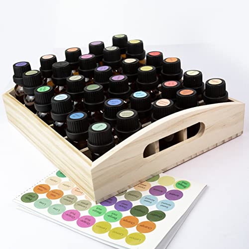 Guolich Aufbewahrungsbox für Ätherische Öle aus Holz Display Organizer 30 Steckplätze Ständerhalter für 15 ml Flaschen Nagellack-Sammlung von Guolich