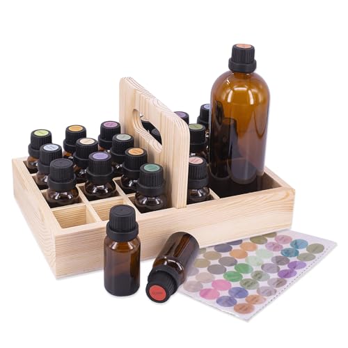 Guolich Aufbewahrungsbox für ätherische Öle aus Holz Ätherische Öle Display Organizer 21 Fächer Ständerhalter für 15 ml Flaschen Nagellackkollektion Guolich Aufbewahrungsbox für ätherische Öle aus Holz Ätherische Öle Display Organizer 21 Fächer Ständerhalter für 15 ml Flaschen Nagellackkollektion von Guolich