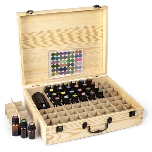Guolich Aufbewahrungsbox für ätherische Öle aus Holz Ätherische Öle Display Organizer 80 Fächer Ständerhalter für 15 ml Flaschen Nagellacksammlung mit Deckel Guolich Aufbewahrungsbox für ätherische Öle aus Holz Ätherische Öle Display Organizer 80 Fächer Ständerhalter für 15 ml Flaschen Nagellacksammlung mit Deckel von Guolich