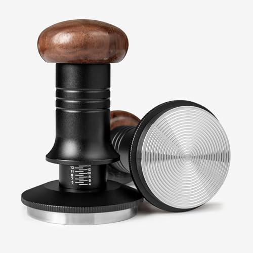 Guolich Kaffee Tamper 51 mm,Kaffee Zubehör,Barista Espresso Tamper,Basis aus 304 Edelstahl Espresso Stampfer,Temper,Barista Zubehör für Kaffeelieber,Aluminiumgriff und Ständer von Guolich