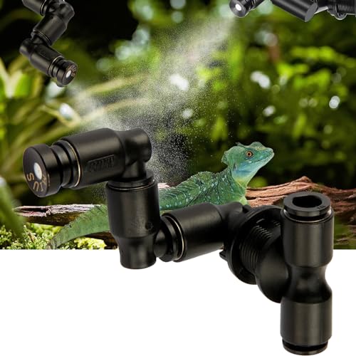 Guolich Reptiles Fogger Nebelsprinkler Terrarium Zubehör,Verstellbare Haustier-Kühldüse 360 Verstellbares Nebelsystem Kühlung Befeuchtung Anti-Trocknung Für Reptilien/Pflanzen (Sprühgerät (1 Düse)) von Guolich