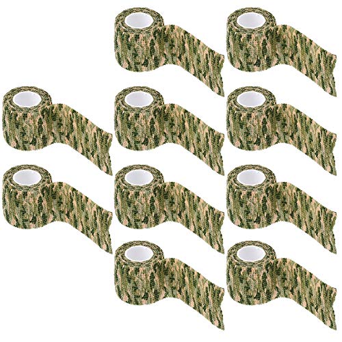Mdurian 10 X Selbstklebende Tarnung Band Tarnband Wrap Camouflage Elastisch Stealth Band Camo Schutz für Militär Jagd Gras 4.5m x 5cm von Guoml