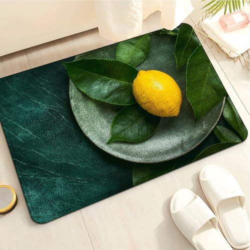 Badematte 40X60Cm Grünes Tray Mikrofaser Badvorleger Fußmatte Badteppich Super Saugfähig Badezimmerteppich,Badematte rutschfest Waschbar,Badteppich Für Dusche Badewannen von Guoshuai