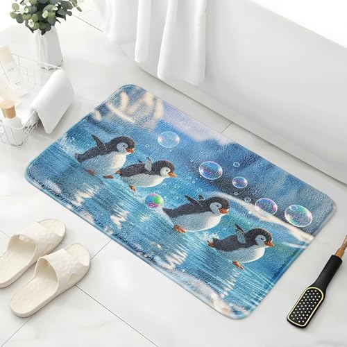 Badematte 40X60Cm Netter Pinguin Mikrofaser Badvorleger Fußmatte Badteppich Super Saugfähig Badezimmerteppich,Badematte rutschfest Waschbar,Badteppich Für Dusche Badewannen Badematte 40X60Cm Netter Pinguin Mikrofaser Badvorleger Fußmatte Badteppich Super Saugfähig Badezimmerteppich,Badematte rutschfest Waschbar,Badteppich Für Dusche Badewannen von Guoshuai