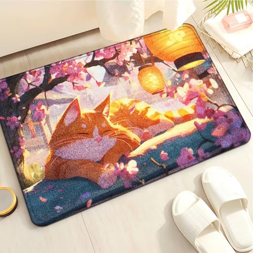 Badematte 40X60Cm Rosa Und Gelb Mikrofaser Badvorleger Fußmatte Badteppich Super Saugfähig Badezimmerteppich,Badematte rutschfest Waschbar,Badteppich Für Dusche Badewannen von Guoshuai