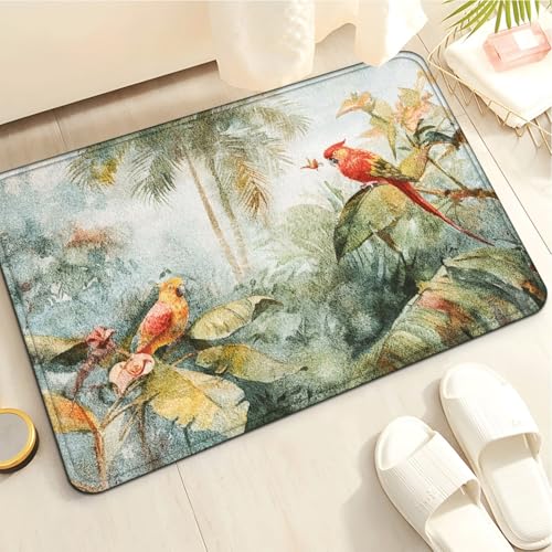 Badematte 40X60Cm Tiervogel Mikrofaser Badvorleger Fußmatte Badteppich Super Saugfähig Badezimmerteppich,Badematte rutschfest Waschbar,Badteppich Für Dusche Badewannen von Guoshuai
