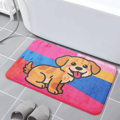 Badematte rutschfest 50X80Cm Blau Rosa Eckig Mikrofaser Badematte,Badezimmerteppich Absorbent Weicher Badteppich, Dichter Hochflor,Washable for Bathroom,Fußmatte, Haustiermatte von Guoshuai