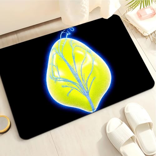 Badematte rutschfest 50X80Cm Fluoreszenzgelb Eckig Mikrofaser Badematte,Badezimmerteppich Absorbent Weicher Badteppich, Dichter Hochflor,Washable for Bathroom,Fußmatte, Haustiermatte von Guoshuai