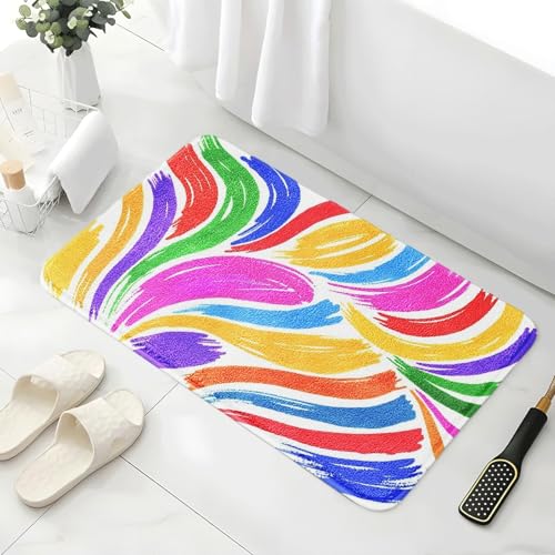 Badematte rutschfest 50X80Cm Lila Blau Eckig Mikrofaser Badematte,Badezimmerteppich Absorbent Weicher Badteppich, Dichter Hochflor,Washable for Bathroom,Fußmatte, Haustiermatte von Guoshuai