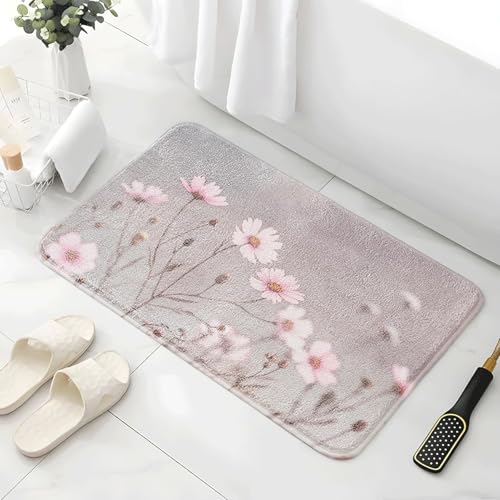 Badematte rutschfest 50X80Cm Rosa Und Weiße Blumen Eckig Mikrofaser Badematte,Badezimmerteppich Absorbent Weicher Badteppich, Dichter Hochflor,Washable for Bathroom,Fußmatte, Haustiermatte Badematte rutschfest 50X80Cm Rosa Und Weiße Blumen Eckig Mikrofaser Badematte,Badezimmerteppich Absorbent Weicher Badteppich, Dichter Hochflor,Washable for Bathroom,Fußmatte, Haustiermatte von Guoshuai