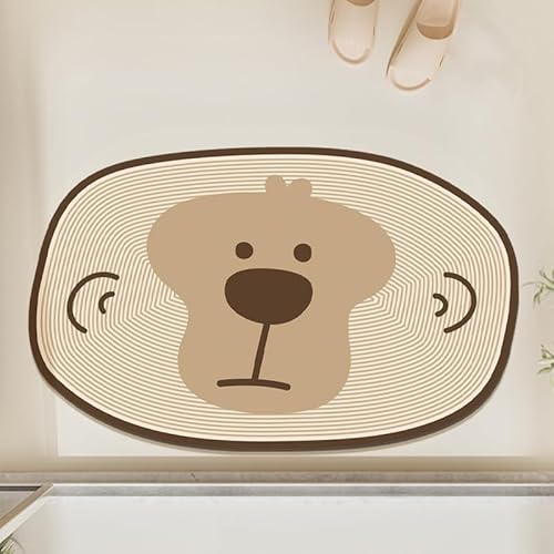Badezimmerteppich 50X80Cm AFFE Duschvorleger Badematte Deko Küchenteppich Duschmatte rutschfest Waschbar Badteppich Badvorleger Kieselgur Dusche rutschfest von Guoshuai