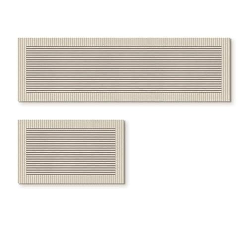 Küchenteppich 40X60Cm+40X120Cm Braun Streifen Teppich Küche Waschbar rutschfest Ölbeständig,Gummirücken PVC Küchenläufer,Bequemes Stehen,Für Esszimmer, Küche, Läufer Flur von Guoshuai